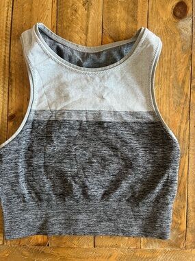 Gray Ombre Seamless Crop Tank Top